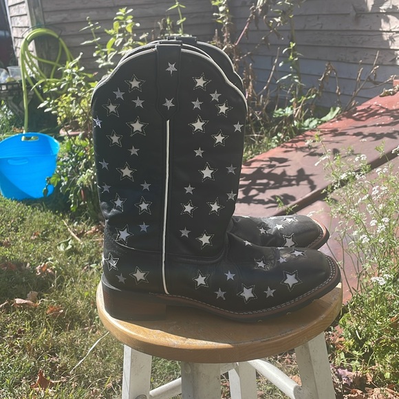 Laredo Stargazer leather western boots with embroidered stars 8.5 medium women - Picture 4 of 16
